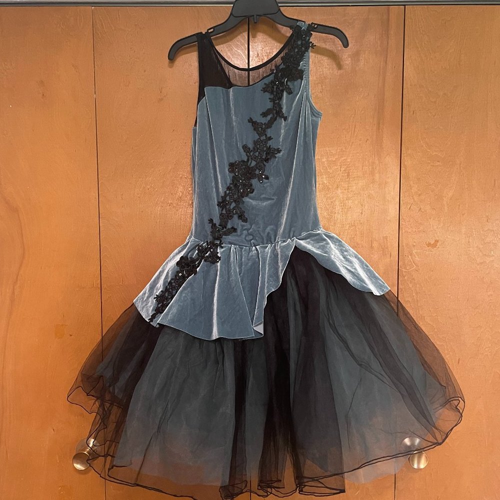 Weissman Mint Green Grey Black Floral Ballet Dance Costume - Adult Large